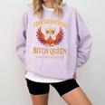 Fire Breathing Bitch Queen I Will Not Be Afraid Fantasy Book Comfort Colors Sweatshirt Crimson