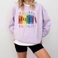 Floral Book Equality Human Rights Social Justice Peace Love Comfort Colors Sweatshirt Crimson
