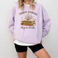 Forget Flowers Buy Me Books Book Lover Comfort Colors Sweatshirt Crimson