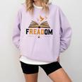 Freadom Anti Banned Books Lovers Reading Librarian Bookworm Comfort Colors Sweatshirt Crimson