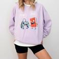 Gamer Book Lover Girl Women Bookworm Video Gaming Daughter Comfort Colors Sweatshirt Crimson