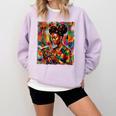 Geometric History Educated Women Reading Book Melanin Comfort Colors Sweatshirt Crimson