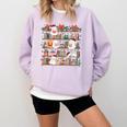 Ghost Christmas Reading Book Lover Library Christmas Teacher Comfort Colors Sweatshirt Crimson