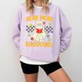 Ghost Reading Books Teacher Student Halloween Read More Book Comfort Colors Sweatshirt Crimson