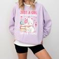 Girl Who Loves Cats And Books Cute Comfort Colors Sweatshirt Crimson Girl Who Loves Cats And Books Cute Comfort Colors Sweatshirt Crimson