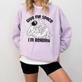 GIVE ME Space I'm Reading Kids Astronaut Book Reader Meme Premium Tri-Blend Comfort Colors Sweatshirt Crimson