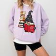 Gnome Read Reading Book Librarian Across America Women Kids Comfort Colors Sweatshirt Crimson