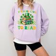 Goods Luck Read Librarian Book Patrick Days Shamrock Clover Comfort Colors Sweatshirt Crimson