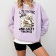 Great Pyrenees Dog Breed Life Is Better With Books And Great Comfort Colors Sweatshirt Crimson