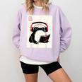 Grumpy Frog Books Music Kawaii Ink Japanese Comfort Colors Sweatshirt Crimson