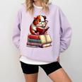 Guinea Pig Reading Books Matching Bookworm Readers Librarian Comfort Colors Sweatshirt Crimson