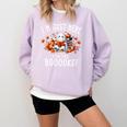 Halloween Book Lover Ghost Witch Books & Pumpkins Comfort Colors Sweatshirt Crimson Halloween Book Lover Ghost Witch Books & Pumpkins Comfort Colors Sweatshirt Crimson
