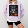 Halloween Girls Boys Cute Wolf Book Pumpkin Kids Halloween Comfort Colors Sweatshirt Crimson Halloween Girls Boys Cute Wolf Book Pumpkin Kids Halloween Comfort Colors Sweatshirt Crimson