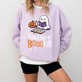 Halloween Teacher Women Cute Reading Ghost Read More Books Comfort Colors Sweatshirt Crimson Halloween Teacher Women Cute Reading Ghost Read More Books Comfort Colors Sweatshirt Crimson