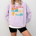 What Happens In Book Club Stays In Book Club Retro Comfort Colors Sweatshirt Crimson