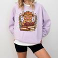 Highland Cow Reading Book Graphic Cow With Book Floral Comfort Colors Sweatshirt Crimson Highland Cow Reading Book Graphic Cow With Book Floral Comfort Colors Sweatshirt Crimson