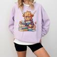 Highland Cow Reading Book Librarian Library Comfort Colors Sweatshirt Crimson Highland Cow Reading Book Librarian Library Comfort Colors Sweatshirt Crimson