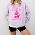 Hot Girls Read Books Cute Book Reader Women Comfort Colors Sweatshirt Crimson
