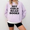 Hot Girls Read Books Lover Bookworm Librarian Book Reading Comfort Colors Sweatshirt Crimson