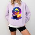 Humor Rubber Duck Reading Book Comfort Colors Sweatshirt Crimson