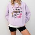 Iced Coffee & Reading Smut Books Girly Spicy Novels Comfort Colors Sweatshirt Crimson