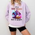 I'm A Book Dragon Not A Worm Comfort Colors Sweatshirt Crimson