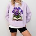 Irises Flowers Book Iris Floral Comfort Colors Sweatshirt Crimson