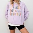 It’s a Good Day To Read a Book Lovers Library Reading Women Comfort Colors Sweatshirt Crimson