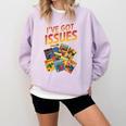 I'Ve Got Issues Comic Book Collecting Comfort Colors Sweatshirt Crimson