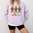 Just Booked For The Holidays Gingerbread Comfort Colors Sweatshirt Crimson