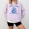 Just a Girl Who Loves Books Book Lover Bookish Comfort Colors Sweatshirt Crimson Just a Girl Who Loves Books Book Lover Bookish Comfort Colors Sweatshirt Crimson