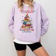Just a Girl Who Loves Books All Booked For Christmas Comfort Colors Sweatshirt Crimson