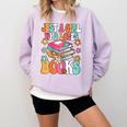 Just A Girl Who Loves Books Reading Cute Bookworm Girls Kids Comfort Colors Sweatshirt Crimson