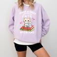 Just A Girl That Loves Cats And Books Cute Cat & Bookwork Comfort Colors Sweatshirt Crimson Just A Girl That Loves Cats And Books Cute Cat & Bookwork Comfort Colors Sweatshirt Crimson