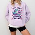Just A Girl Who Loves Dragons And Books Lover Reading Book Comfort Colors Sweatshirt Crimson Just A Girl Who Loves Dragons And Books Lover Reading Book Comfort Colors Sweatshirt Crimson