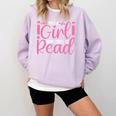 Just A Girl Who Loves To Read Book Lover Reading Books Comfort Colors Sweatshirt Crimson