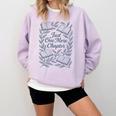 Just One More Chapter Blue Book Lover Reading Quote Comfort Colors Sweatshirt Crimson