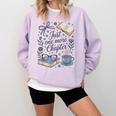 Just One More Chapter Book Lover Reading Quote Comfort Colors Sweatshirt Crimson