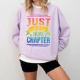 JUST ONE MORE CHAPTER Fun Reading Book Lover Comfort Colors Sweatshirt Crimson JUST ONE MORE CHAPTER Fun Reading Book Lover Comfort Colors Sweatshirt Crimson