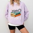 I Just Want To Read Books And Pet Cats Bookish Bookworm Comfort Colors Sweatshirt Crimson