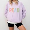 Let's Read Book Nerd Reading Book Lover Librarian Teacher Comfort Colors Sweatshirt Crimson