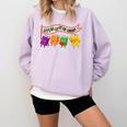 Librarian Let's All Go To The Library Cute Groovy Book Lover Comfort Colors Sweatshirt Crimson