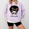 Librarian Teacher Messy Bun Life Book Library Back To School Comfort Colors Sweatshirt Crimson