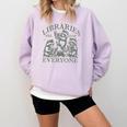Libraries Are For Everyone Racoon Read Banned Book Librarian Comfort Colors Sweatshirt Crimson