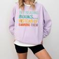 Library Advocacy Try Reading Books Instead Of Banning Them Comfort Colors Sweatshirt Crimson