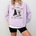 Life Better With 2 Cats Books Kitten Kitty Women Girls Kids Comfort Colors Sweatshirt Crimson Life Better With 2 Cats Books Kitten Kitty Women Girls Kids Comfort Colors Sweatshirt Crimson