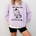 Life Is Better With Books Cats And Coffee Shirt Comfort Colors Sweatshirt Crimson Life Is Better With Books Cats And Coffee Shirt Comfort Colors Sweatshirt Crimson