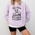 Life Is Better With Cats & Books Sphynx Cat Mom Women Comfort Colors Sweatshirt Crimson