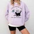 Life Is Better With Yarn Cats And Books Comfort Colors Sweatshirt Crimson Life Is Better With Yarn Cats And Books Comfort Colors Sweatshirt Crimson