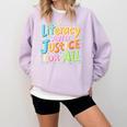 Literacy And Justice For All Protect Banned Books Library Comfort Colors Sweatshirt Crimson